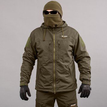 Kurtka wiatr&oacute;wka "TRAVEL DEFENCE" OLIVE (Taslan + Mikropolar) 00048000S0000000 zdjęcie