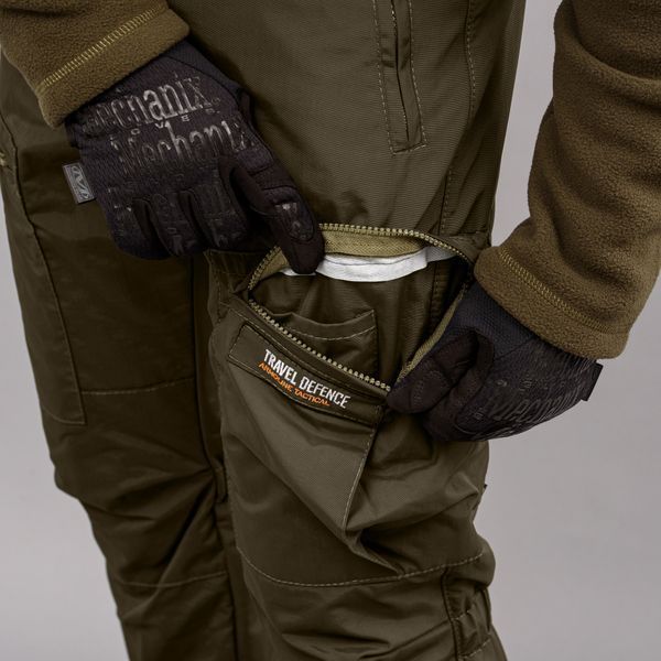 Spodnie "TRAVEL DEFENCE" OLIVE z paskiem (Taslan + Mikropolar) 0032402XL0000000 zdjęcie