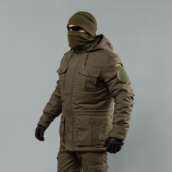 Kurtka zimowa z kapturem "RAPTOR-3" OLIVE (Membrana + Owata + Polar) 00089000S0000000 zdjęcie