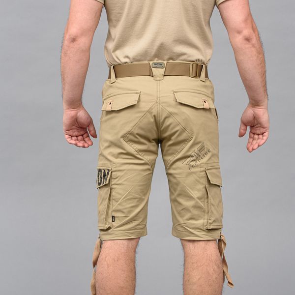 Szorty cargo z paskiem "LEGION" BEIGE (bawełna Stretch) 00306000S0000000 zdjęcie