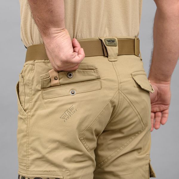 Szorty cargo z paskiem "LEGION" BEIGE (bawełna Stretch) 00306000S0000000 zdjęcie