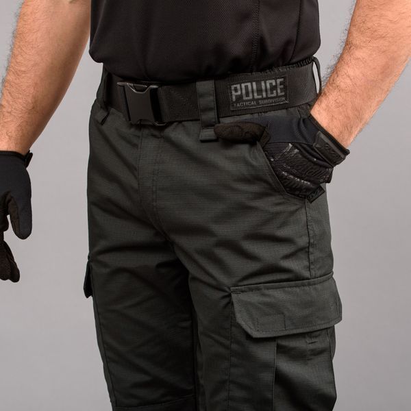 Spodnie taktyczne "POLICE" BLACK z paskiem 5cm (Rip-Stop) 0031303XL0000000 zdjęcie