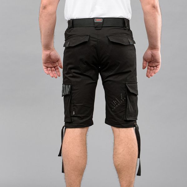 Szorty cargo z paskiem "LEGION" BLACK (bawełna stretch) 00307000S0000000 zdjęcie