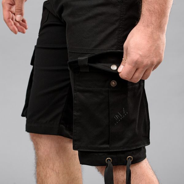 Szorty cargo z paskiem "LEGION" BLACK (bawełna stretch) 00307000S0000000 zdjęcie