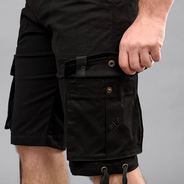 Szorty cargo z paskiem "LEGION" BLACK (bawełna stretch) 00307000S0000000 zdjęcie