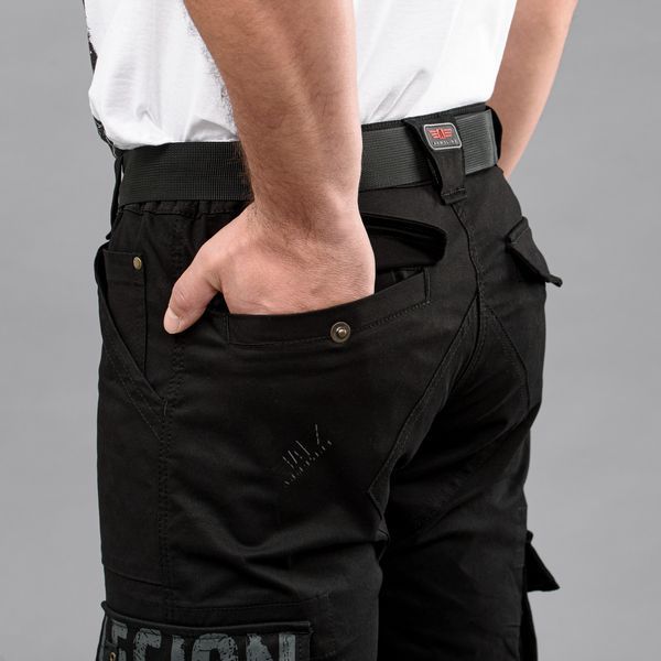 Szorty cargo z paskiem "LEGION" BLACK (bawełna stretch) 00307000S0000000 zdjęcie