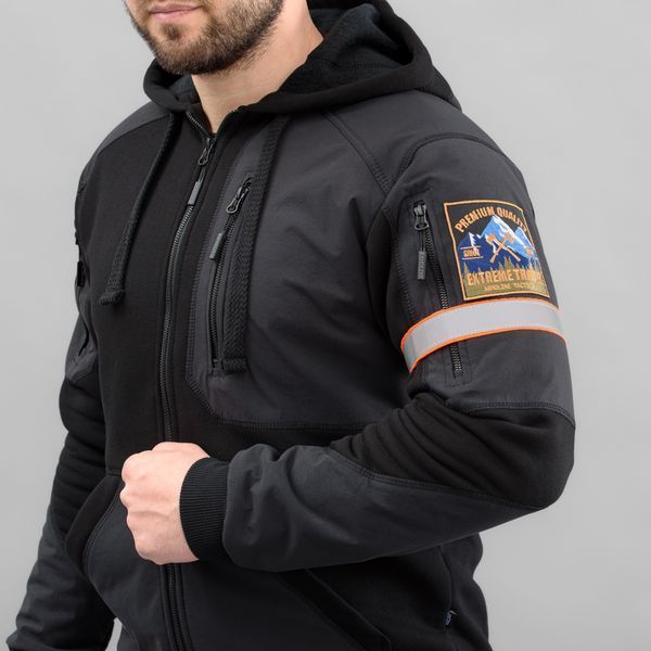 Komplet Meski Dres Sportowe Bluza Spodnie "EXTRAVEL" BLACK (Dzianina na polarze) 00407000S0000000 zdjęcie