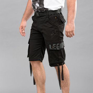 Cargo shorts with belt "LEGION" BLACK (Cotton Stretch) 00307000M0000000 photo