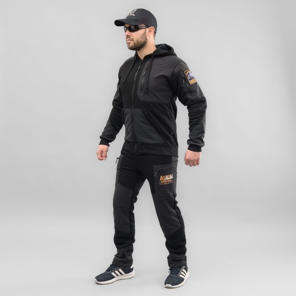 Komplet Meski Dres Sportowe Bluza Spodnie "EXTRAVEL" BLACK (Dzianina na polarze) 00407000M0000000 zdjęcie