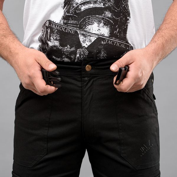Szorty cargo z paskiem "LEGION" BLACK (bawełna stretch) 0030700XL0000000 zdjęcie