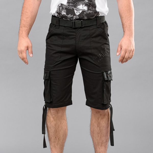 Szorty cargo z paskiem "LEGION" BLACK (bawełna stretch) 0030700XL0000000 zdjęcie