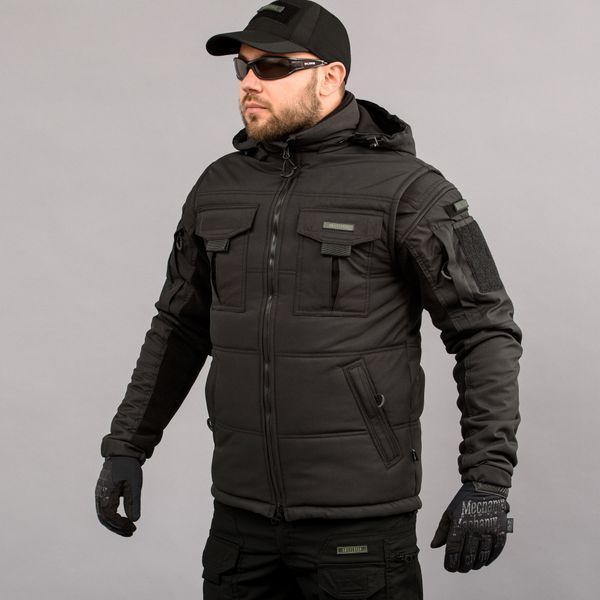 Kamizelka ocieplana z kapturem "ANTITERROR II" BLACK (Membrana + Sintepon) 00051000S0000000 zdjęcie