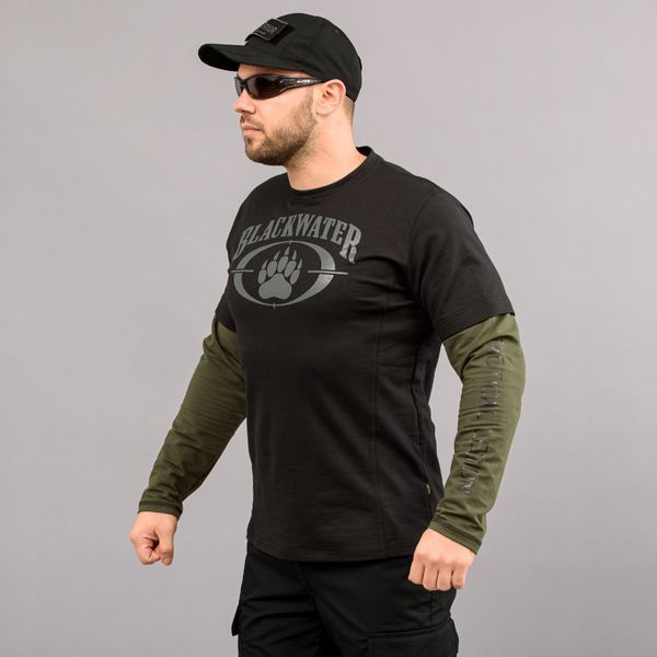 Koszulka z rękawami "BLACK WATER" BLACK & OLIVE (Dzianina) 0028503XL0000000 zdjęcie