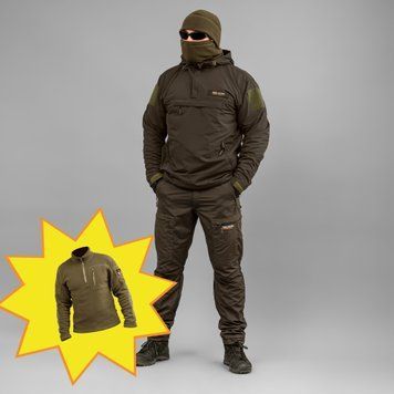 Komplet "TRAVEL DEFENCE" 3 w 1 ANORAK DARK OLIVE (Taslan + Mikropolar) 0035003XL0000000 zdjęcie