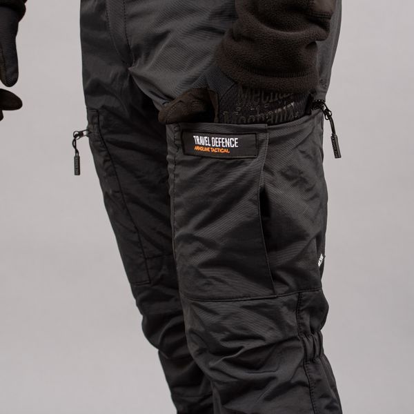 Spodnie polarowe "TRAVEL DEFENCE" BLACK z paskiem (Taslan + Mikropolar) 0031803XL0000000 zdjęcie