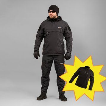 Komplet "TRAVEL DEFENCE" 3 w 1 ANORAK BLACK (Taslan + Mikropolar) 00348000S0000000 zdjęcie