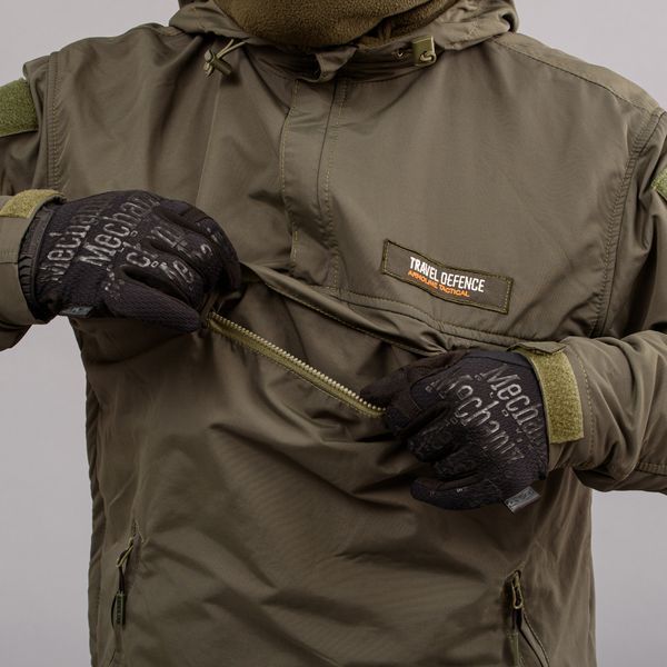 Insulated windbreaker Anorak (Jacket) "TRAVEL DEFENCE" OLIVE (Nylon+Microfleece) 00008000S0000000 photo
