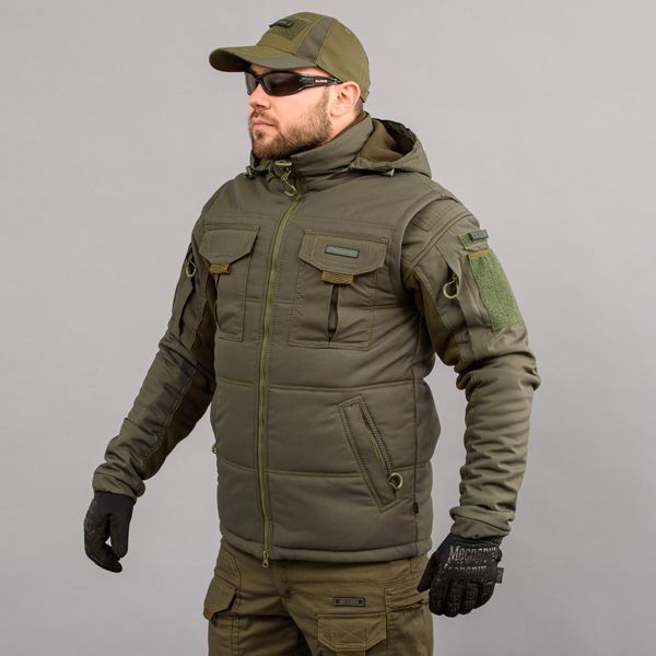 Insulated vest with hood "ANTITERROR II" OLIVE (Membrane + Sintepon) 0005302XL0000000 photo