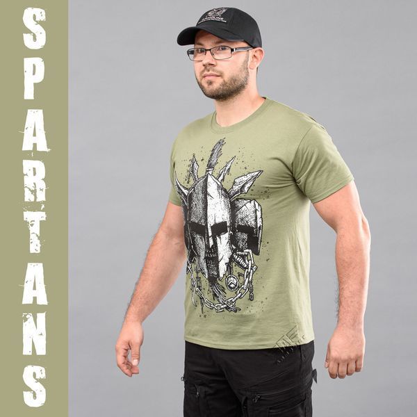 Koszulka z nadrukiem "SPARTANS" OLIVE (Bawełna) 0026202XL0000000 zdjęcie