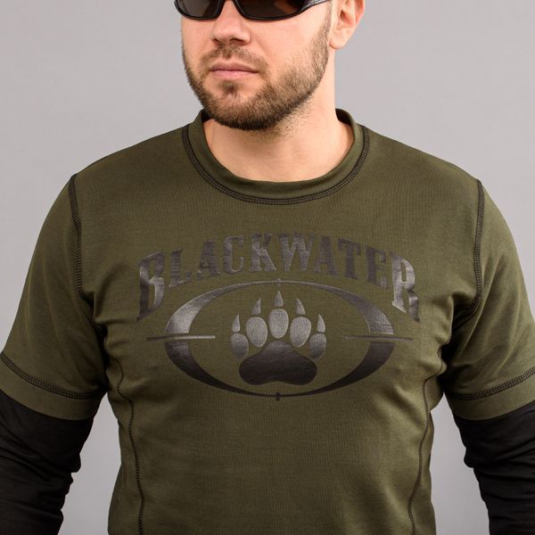T-shirt with sleeves "BLACK WATER" OLIVE (Knitwear) 0028403XL0000000 photo
