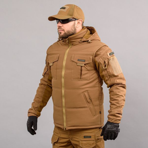 Insulated vest with hood "ANTITERROR II" COYOTE (Membrane + Sintepon) 0005202XL0000000 photo
