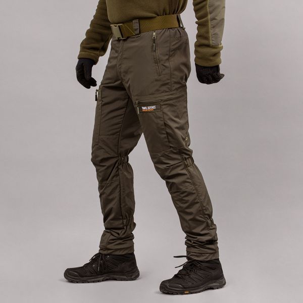 Spodnie "TRAVEL DEFENCE" DARK OLIVE z paskiem (Taslan + Mikropolar) 00321000M0000000 zdjęcie