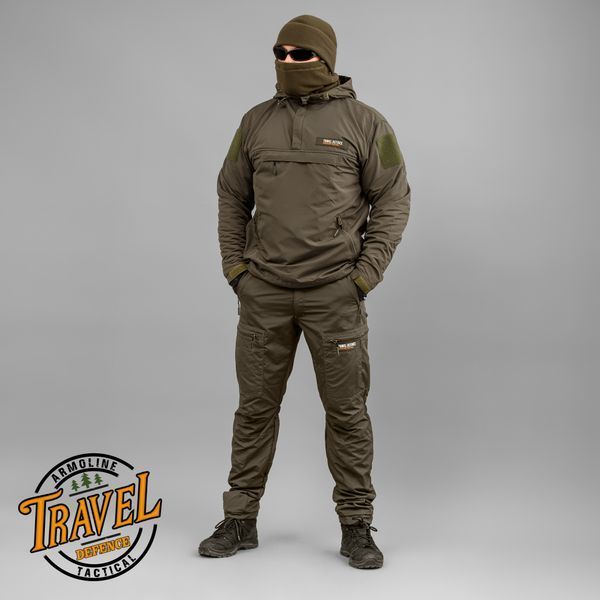 Spodnie "TRAVEL DEFENCE" OLIVE z paskiem (Taslan + Mikropolar) 00324000M0000000 zdjęcie