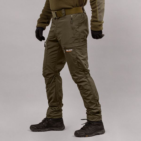Spodnie "TRAVEL DEFENCE" OLIVE z paskiem (Taslan + Mikropolar) 00324000M0000000 zdjęcie