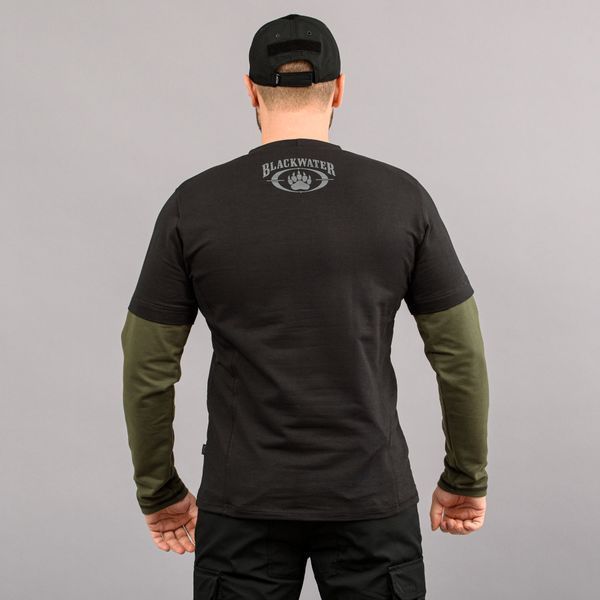 T-shirt with sleeves "BLACK WATER" BLACK & OLIVE (Knitwear) 0028502XL0000000 photo