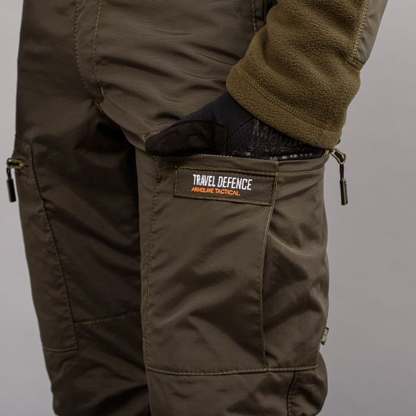 Spodnie "TRAVEL DEFENCE" DARK OLIVE z paskiem (Taslan + Mikropolar) 0032102XL0000000 zdjęcie